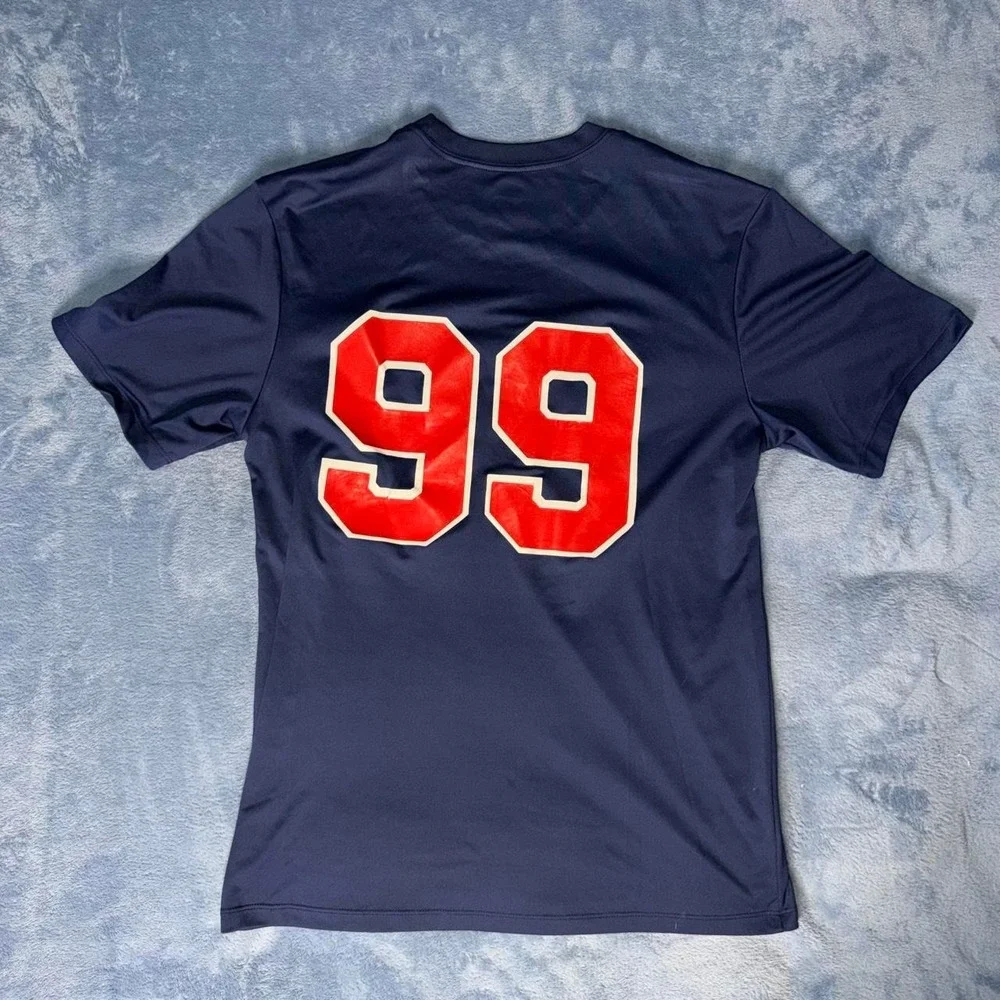 Vintage Navy blue Atlanta Braves tee with red 'BRAVES'
